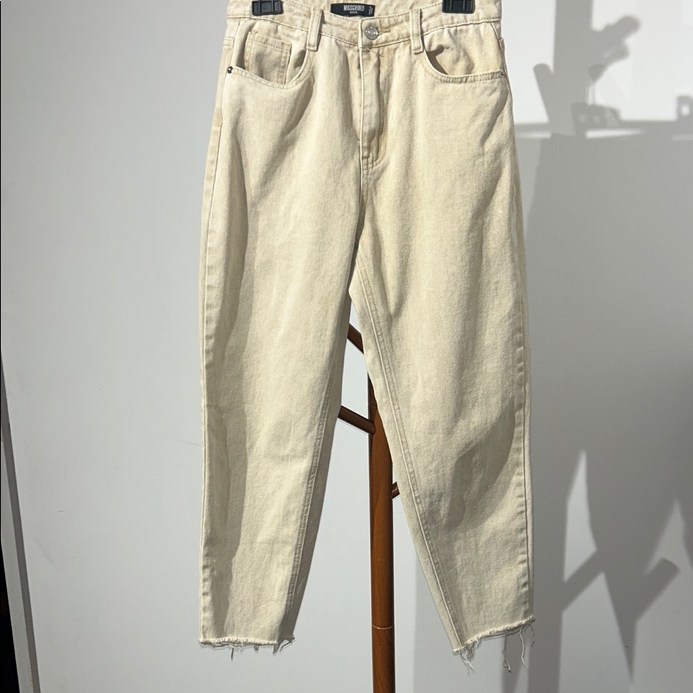 Missguided Petite Beige Denim Pants